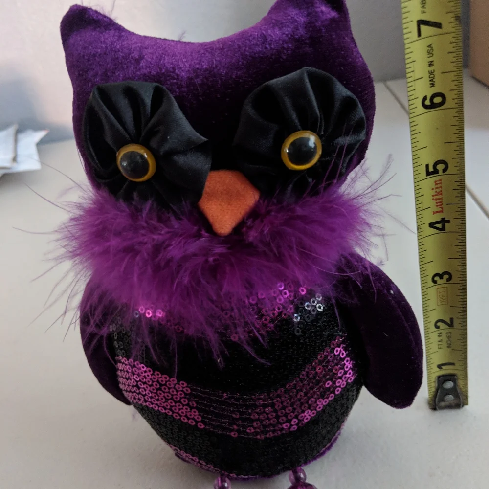 Vintage Rare Elegant Bedazzled Owl Sitter Halloween Witchy Decor Tabletop